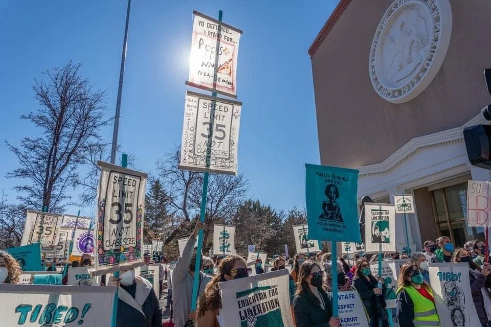  Art in action for the NEA state-wide campaign for the New Mexico teachers. January, 2022.  