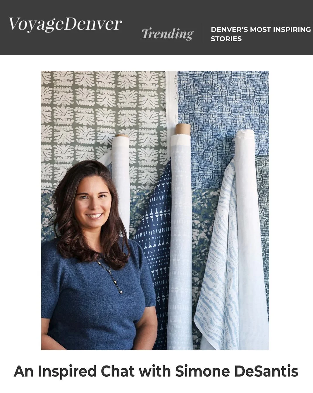 Thank you @voyagedenvermag for the fun interview! Scroll through to read more about my inspiration and design process for Willow + West Textiles