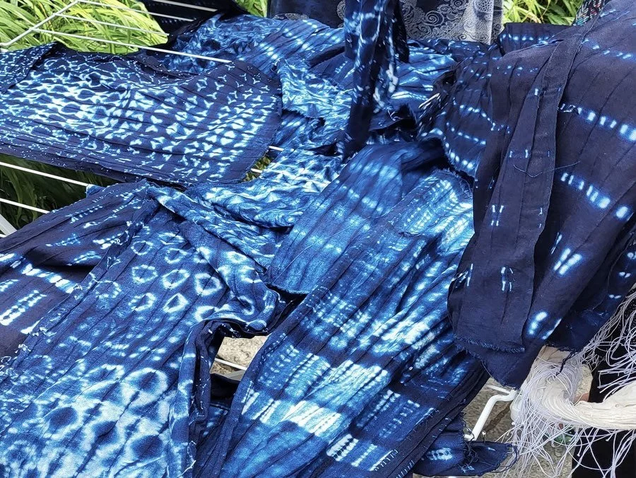 My time studying textile design in Japan reshaped both my craft and my values.

Immersed in traditional Shibori and Katazome, I learned to work slowly and intentionally while honoring natural fibers, plant-based dyes, and the discipline of true handc
