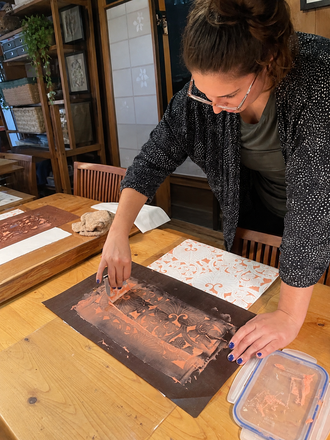Simone working on katezome in japan.png