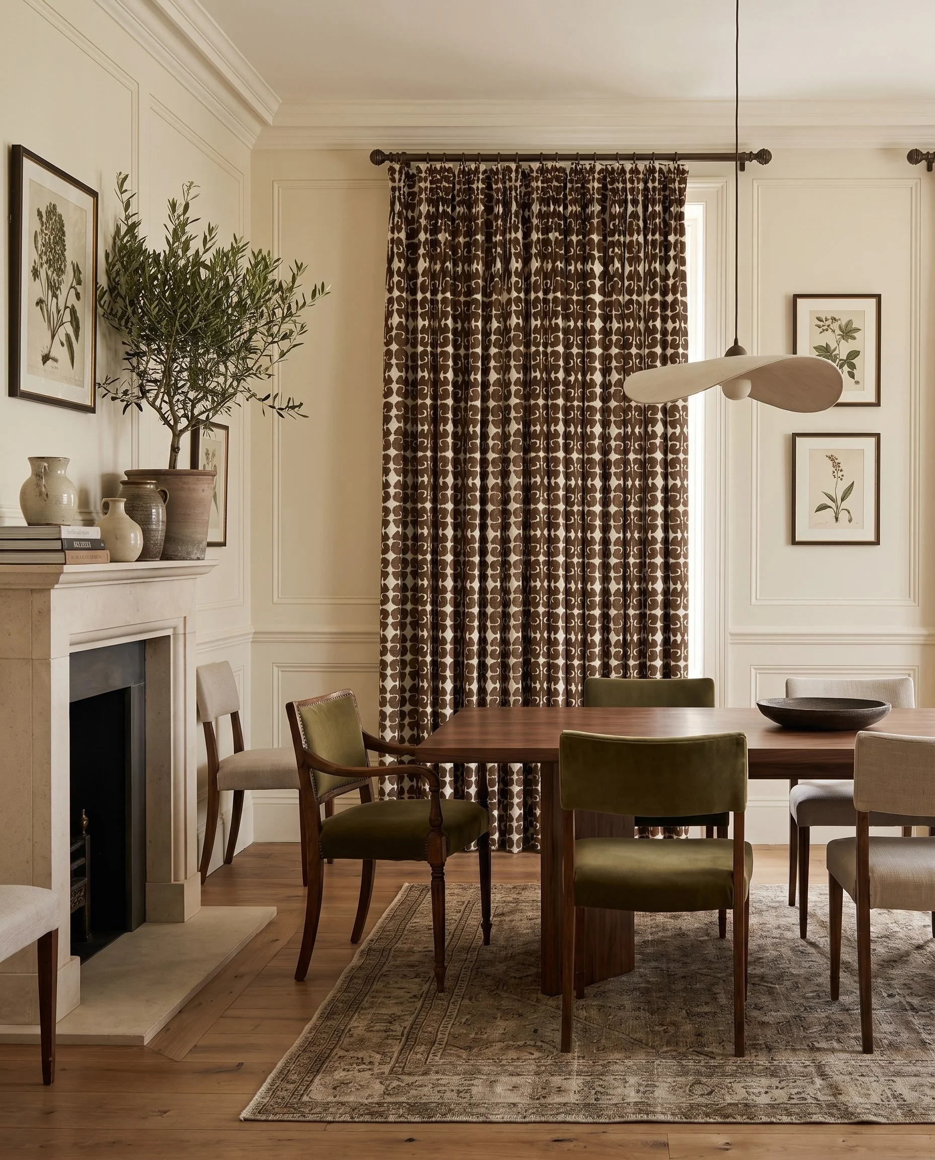 Zara wenge drapery in dining room.jpeg