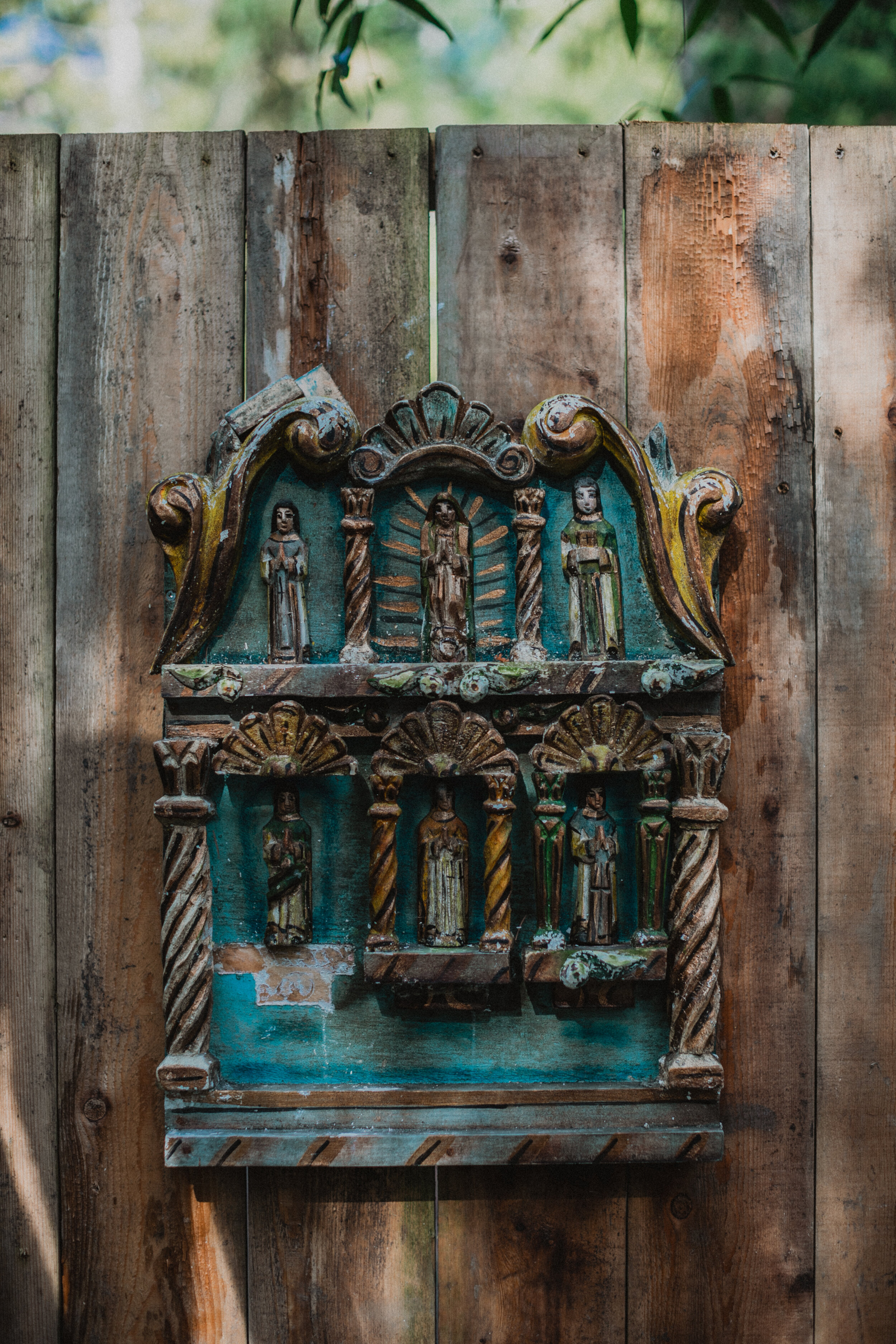 Artwork on a door on Mayne Island