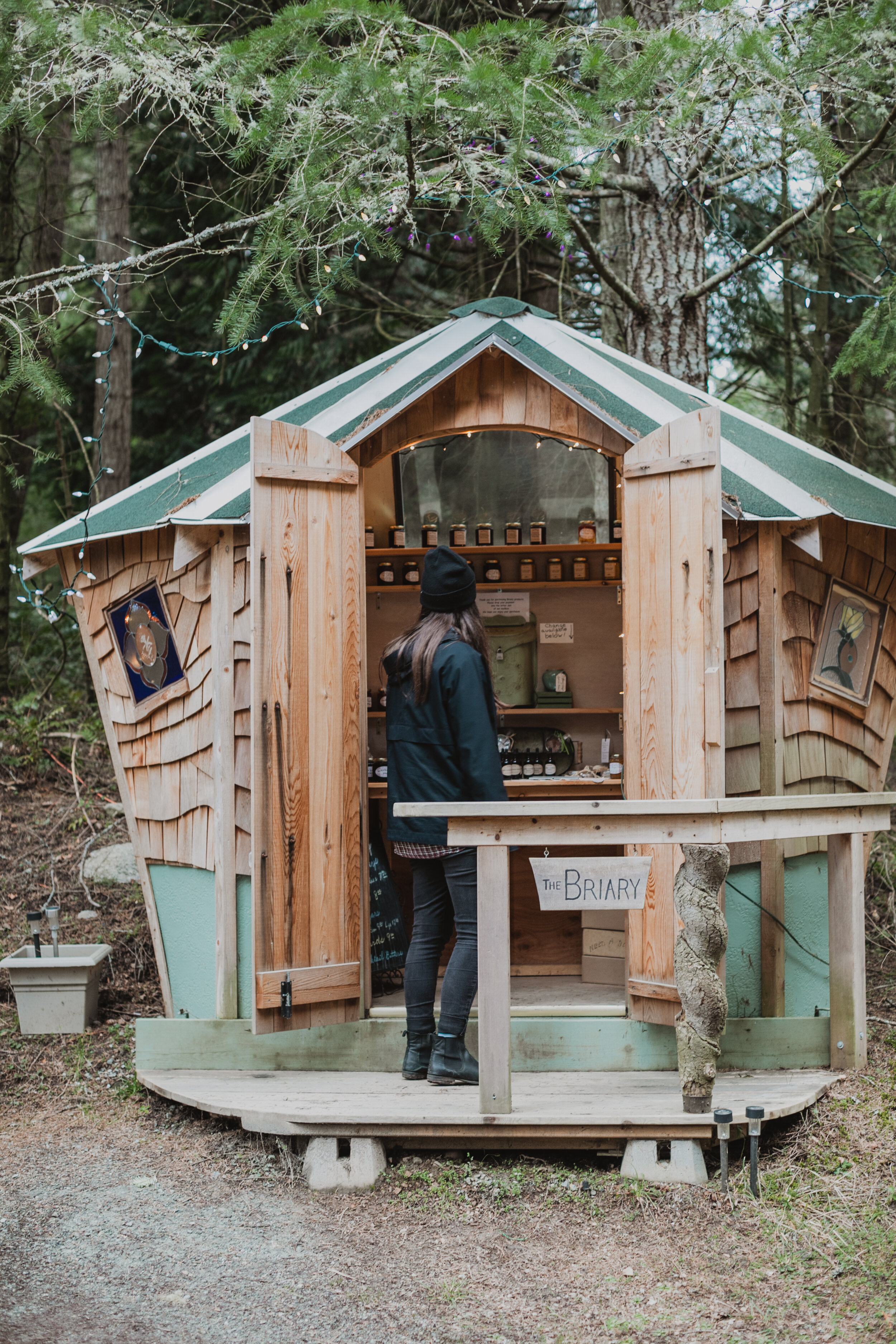 Roadside stand on Mayne Island selling jams