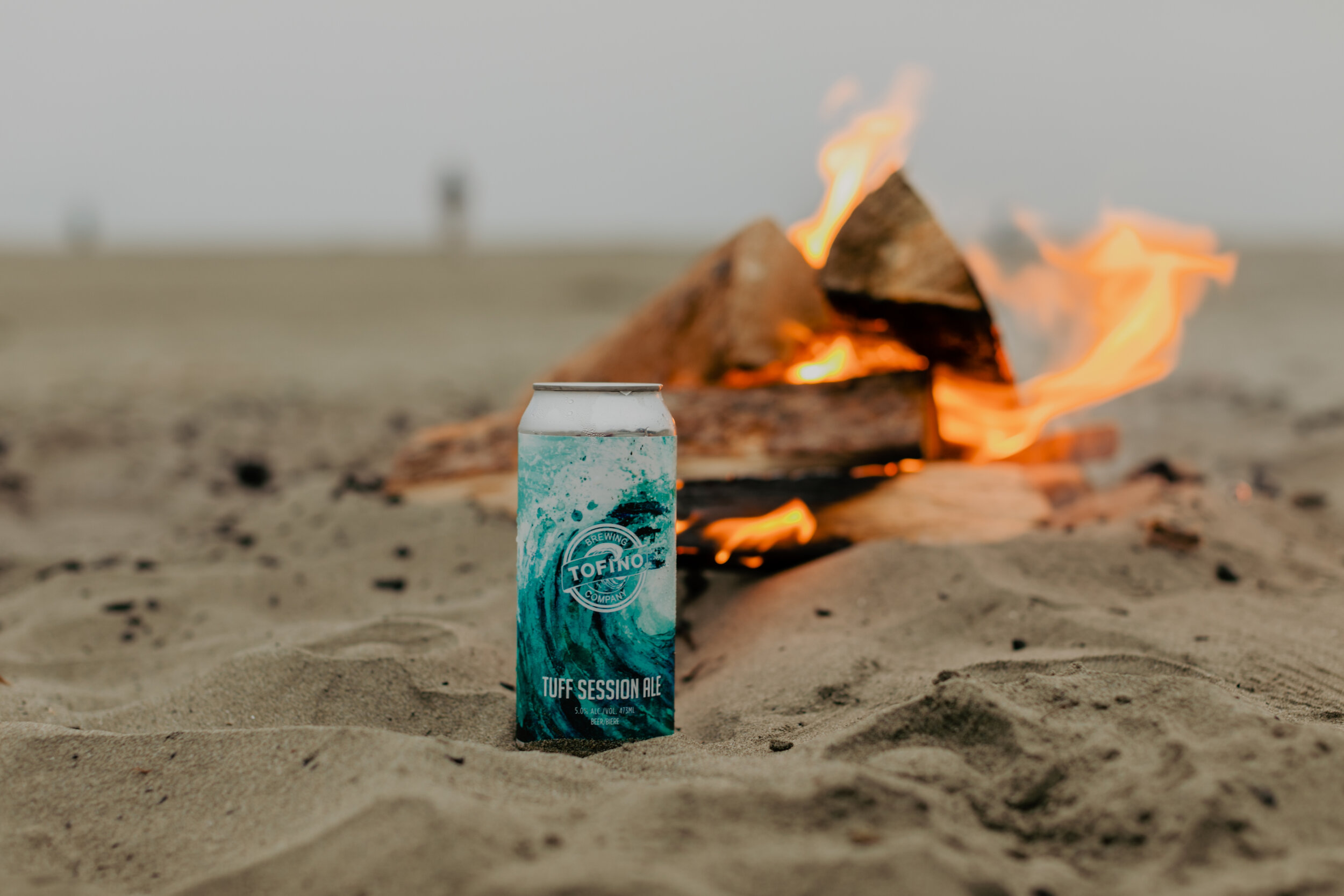 Tuff Session Tofino Brewing on the beach