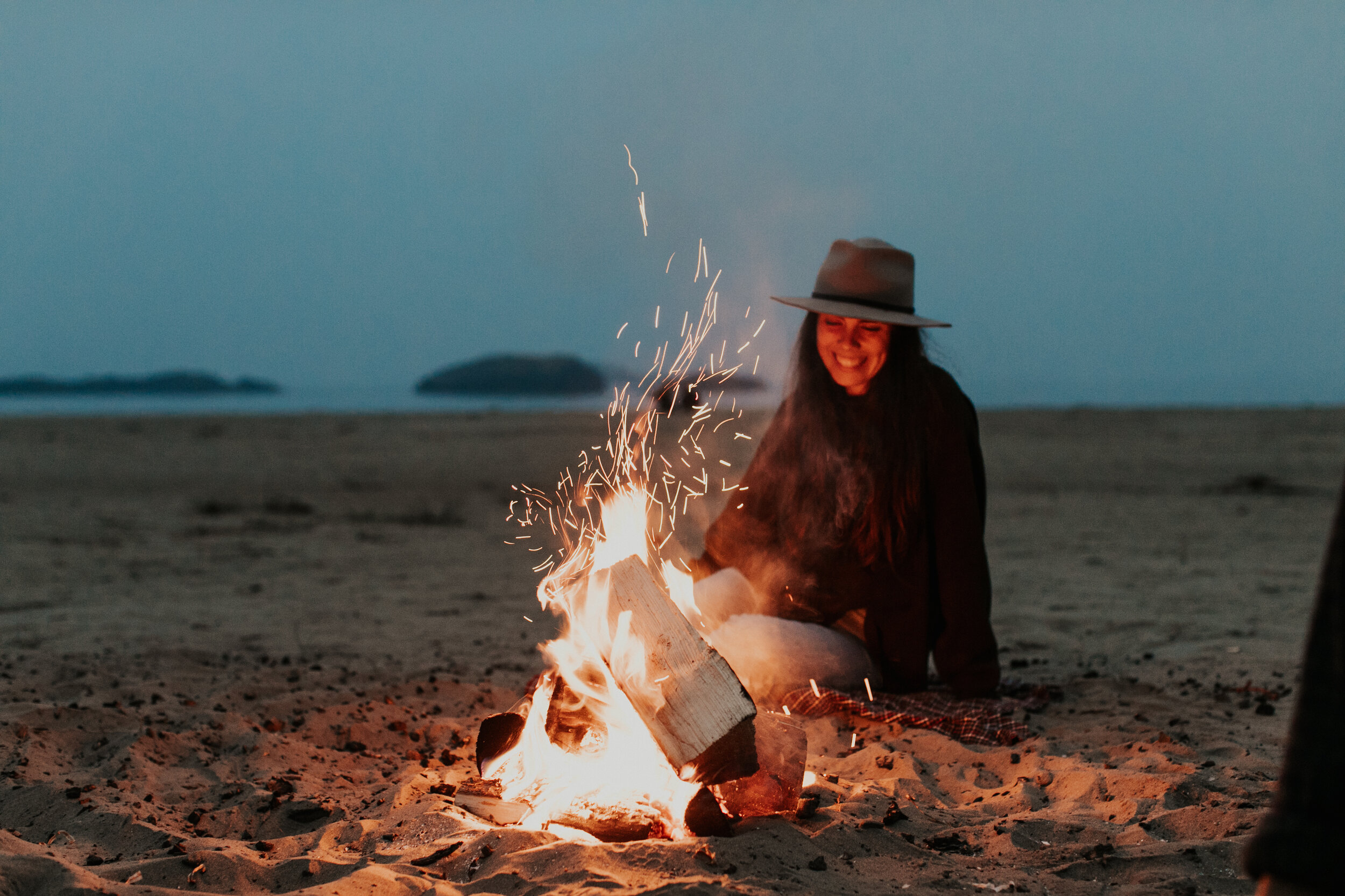 Beach fire in Tofino
