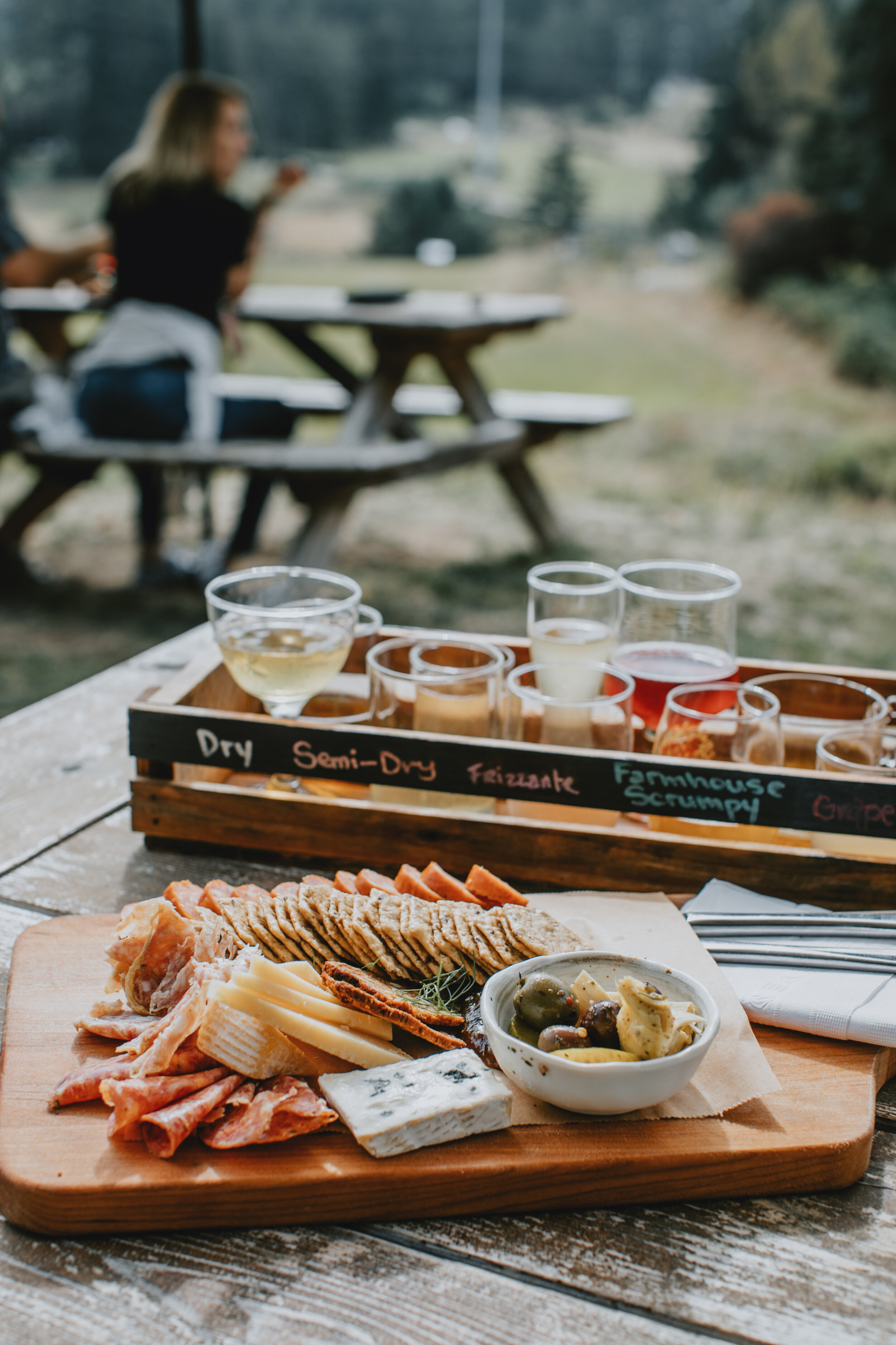 Charcuterie and cider flight at Salt Spring Wild Cider House