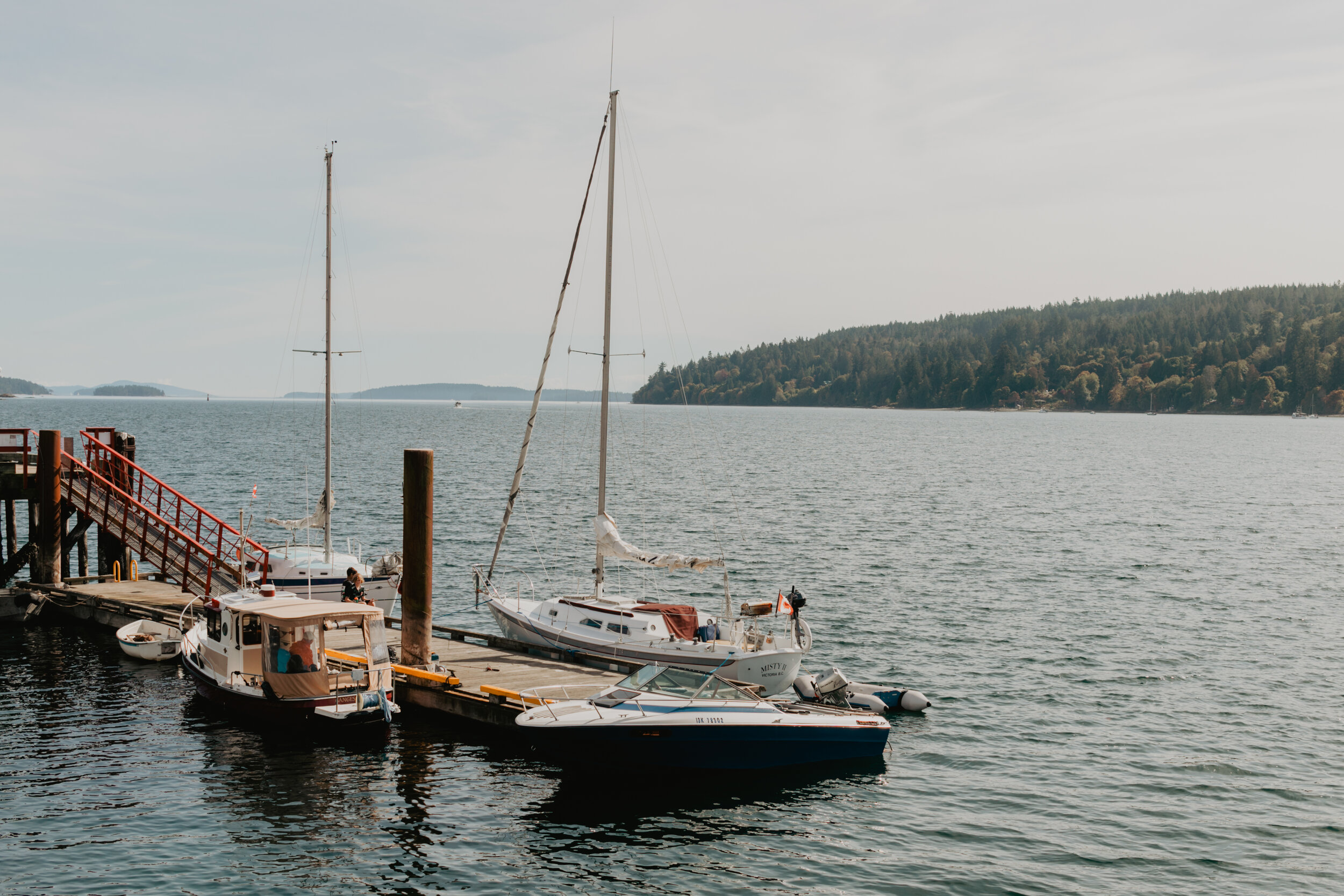 Boats on the water near Salt Spring Island