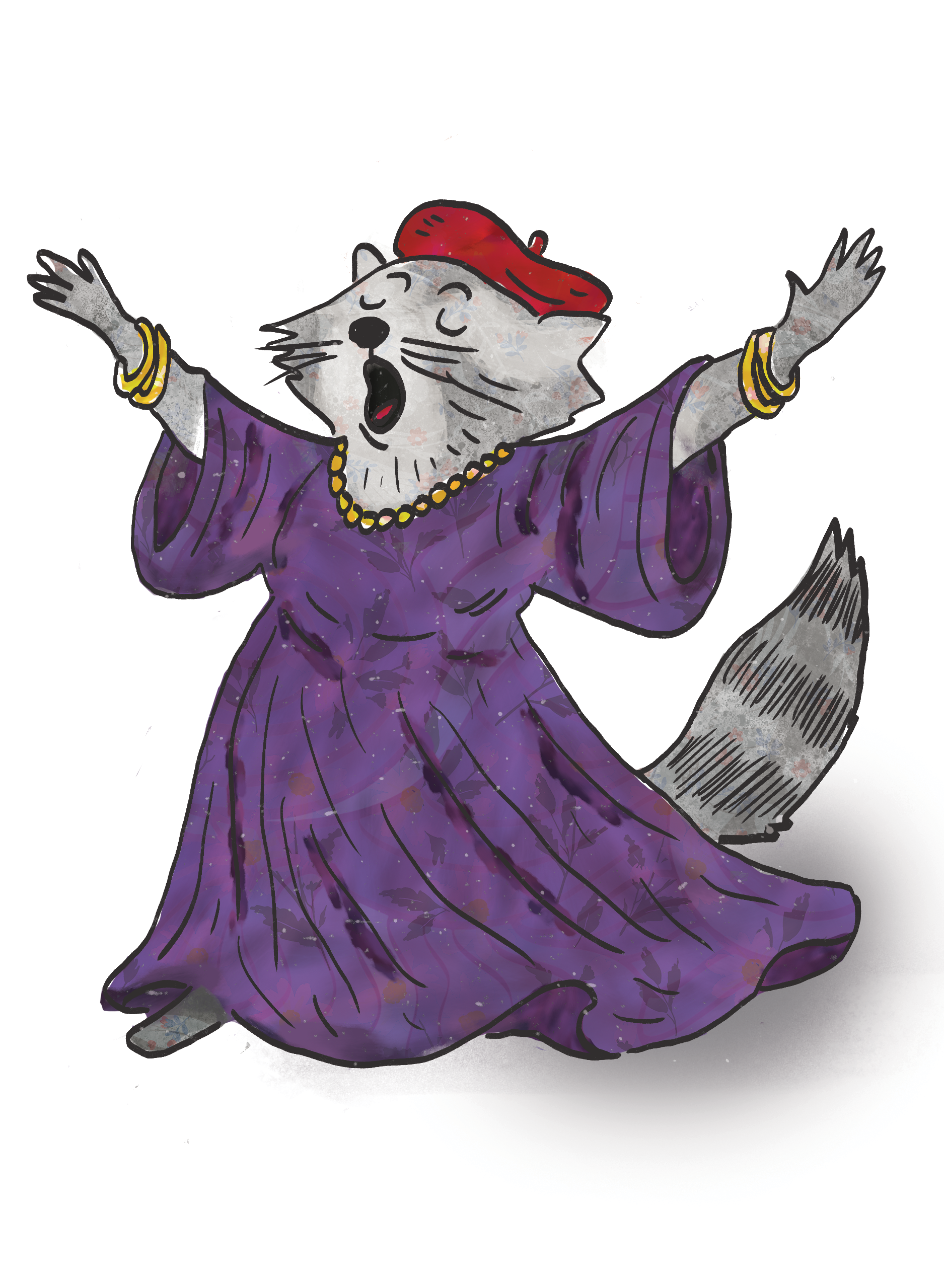 Raccoon performs for an invisible audience