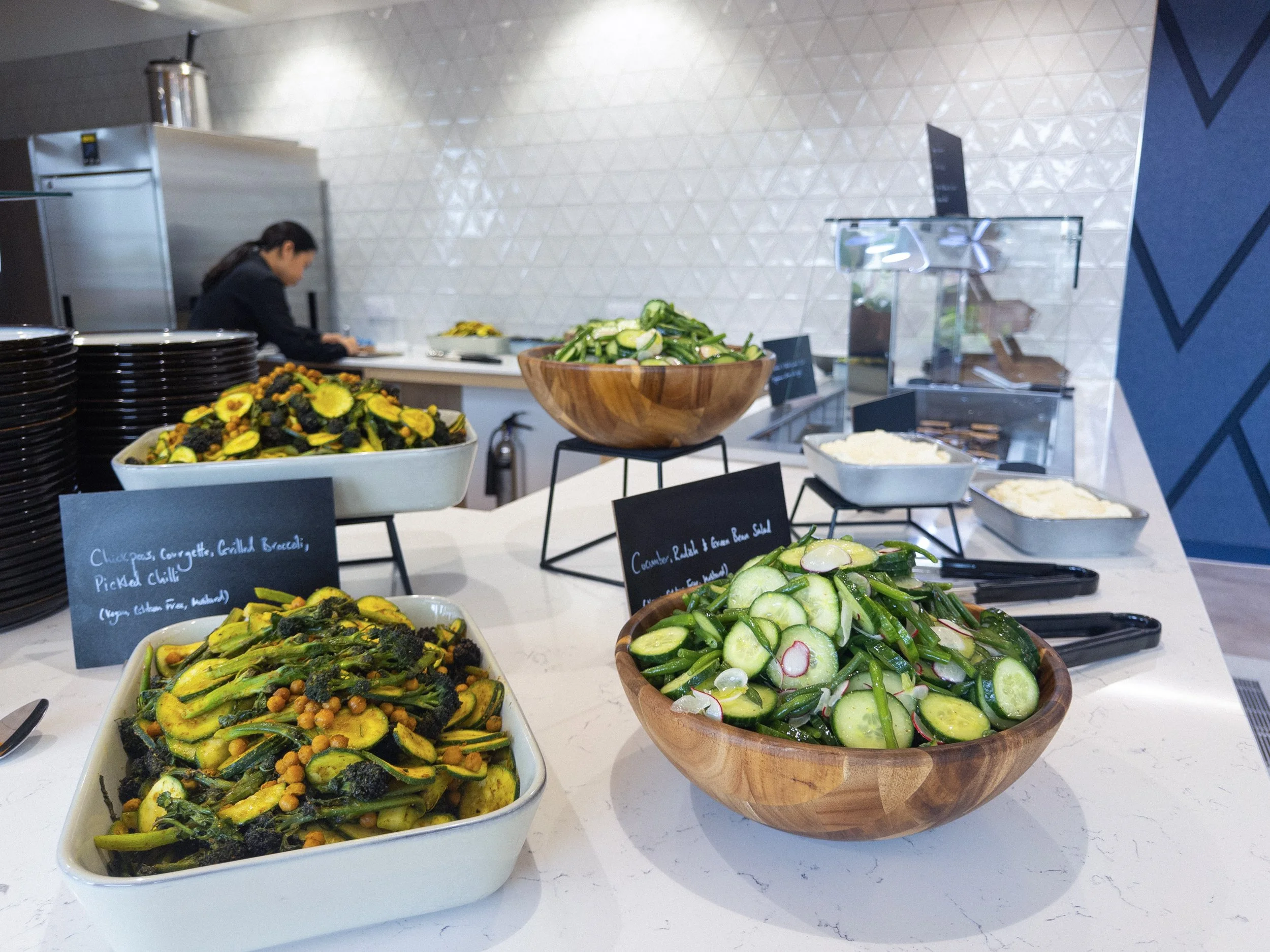 arch office catering set up for Veeva's twice-weekly team lunch in London