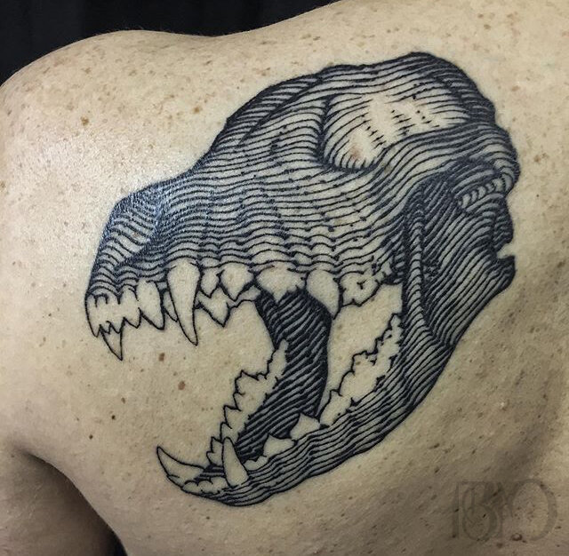 Skull Line style tattoo by Tyler B Murphy.jpg