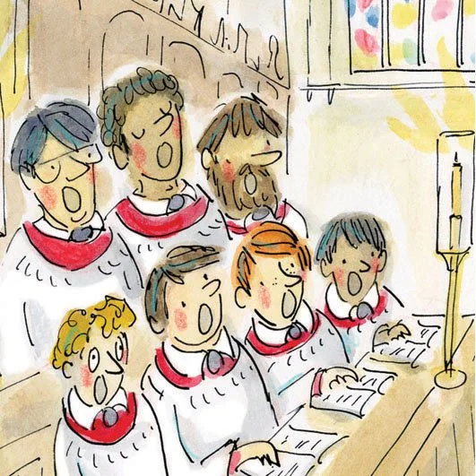 King's College Choir Cambridge decoration — Roxana de Rond Illustrator