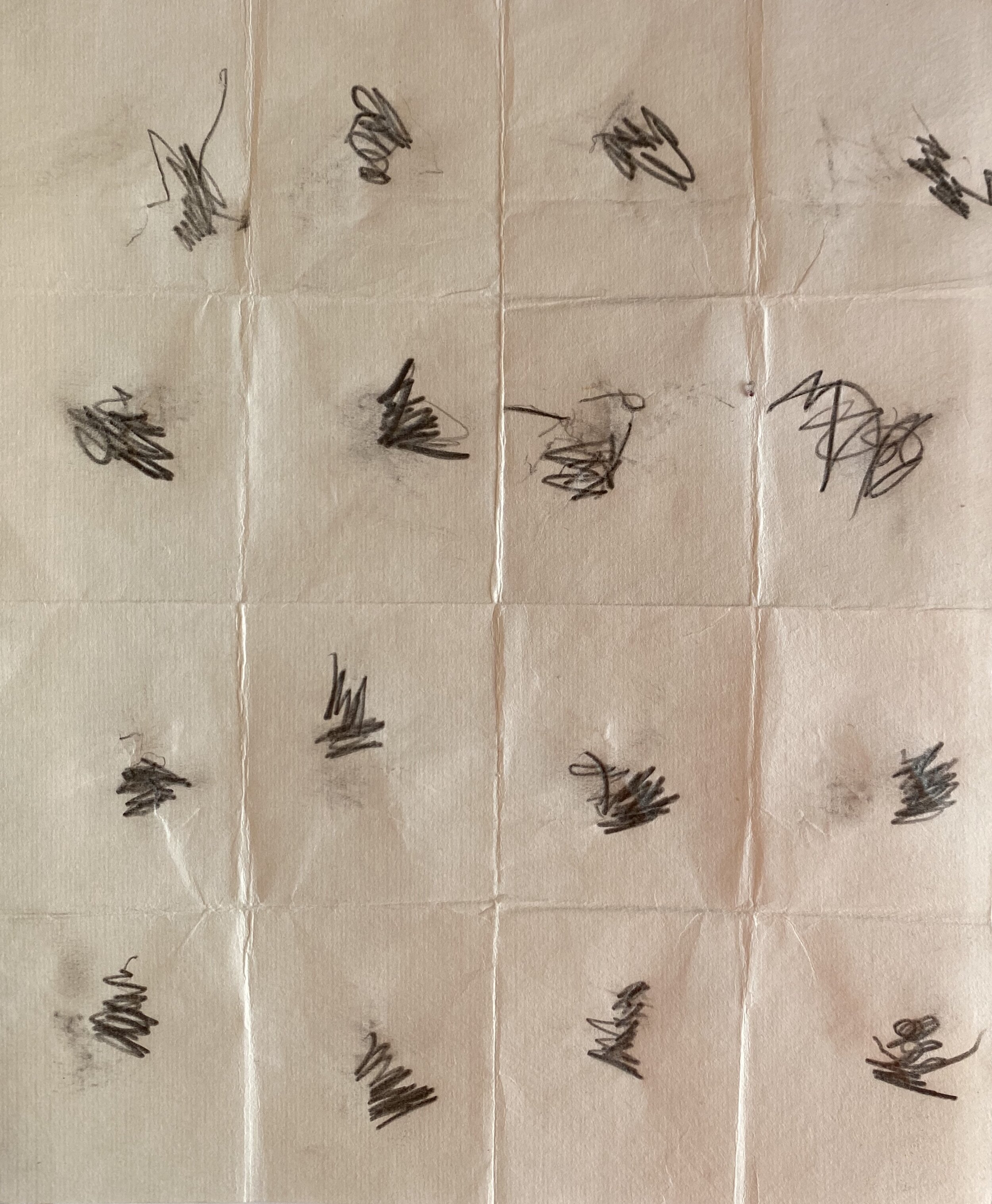 Transcription 2: Pocket Drawing, Graphite on rice paper, 40cm x 30cm