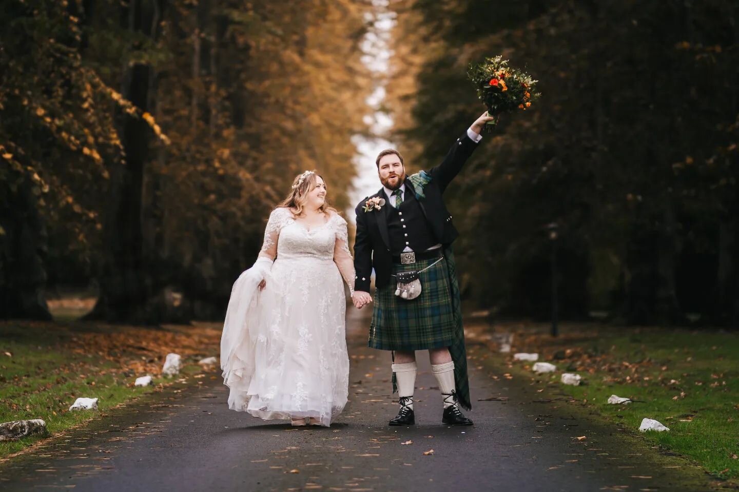 J &amp; C Carberry Tower 

Unreal. As beautiful as a wedding can get. Loved every minute. Fab people in a fab place. The driveway in October is outrageous. Lots of love to you both and Toast🐈&zwj;⬛

#carberrytower #autmnwedding #scottishwedding #edi