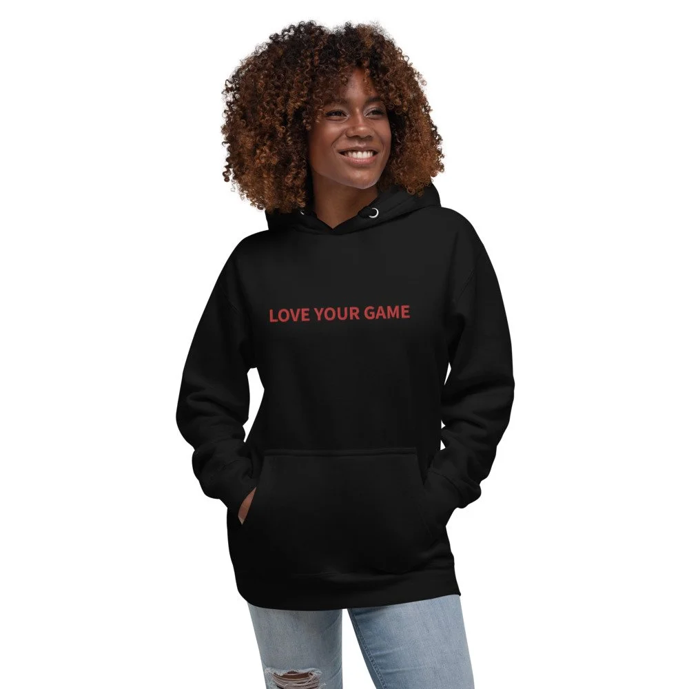 Love Your Game Premium Unisex Hoodie — Satin Samurai