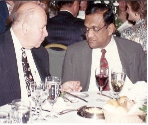 Lakshman Ratnapala with VP Marketing Jerry Picolla at a social dinner.   Photo courtesy: Lakshman Ratnapala  