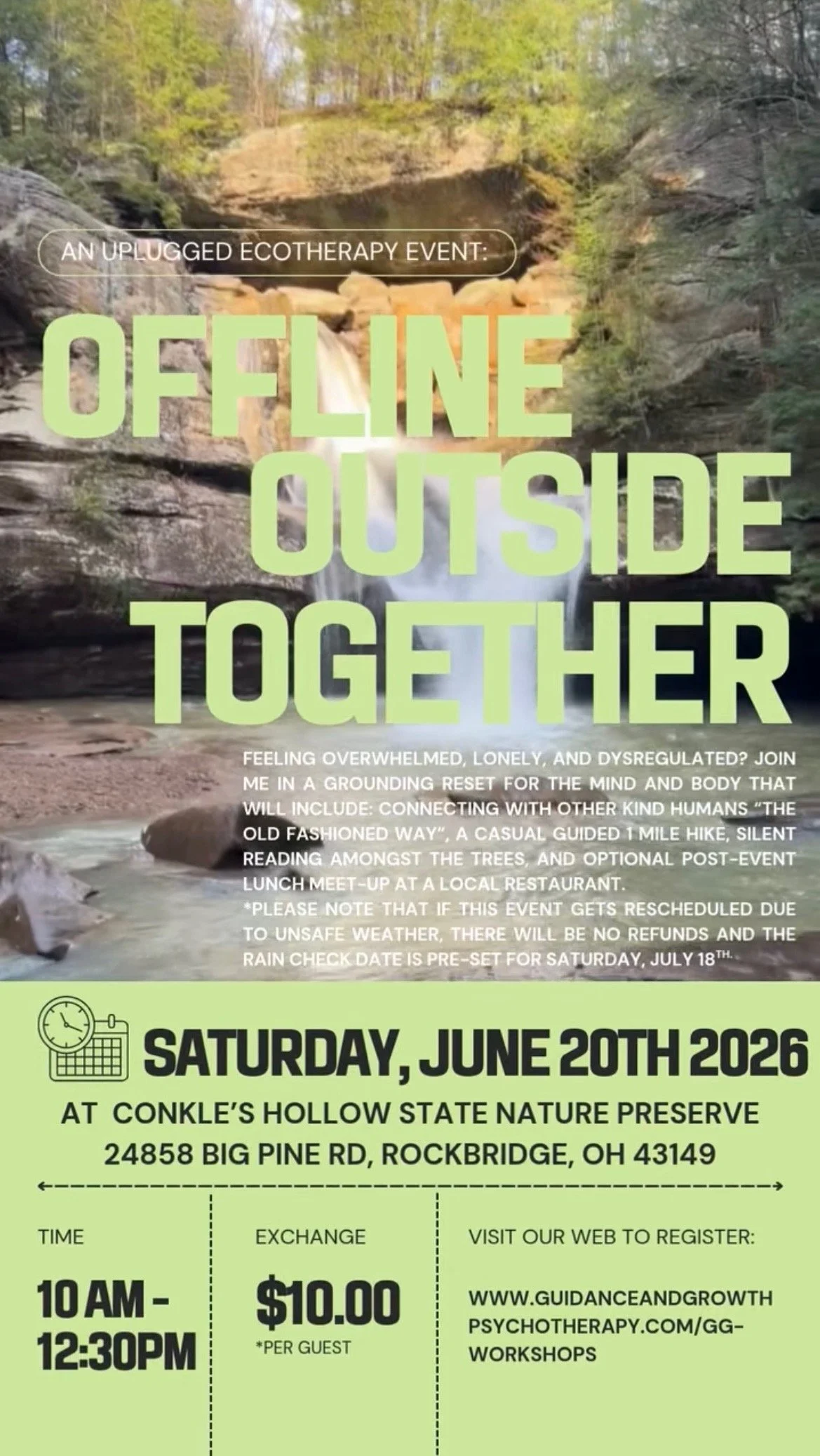 Offline Outside Together: An Unplugged Ecotherapy Event