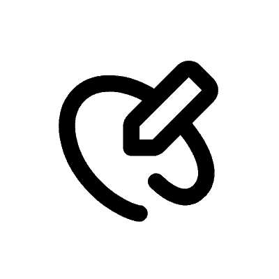 Icon of a pencil erasing a curved line