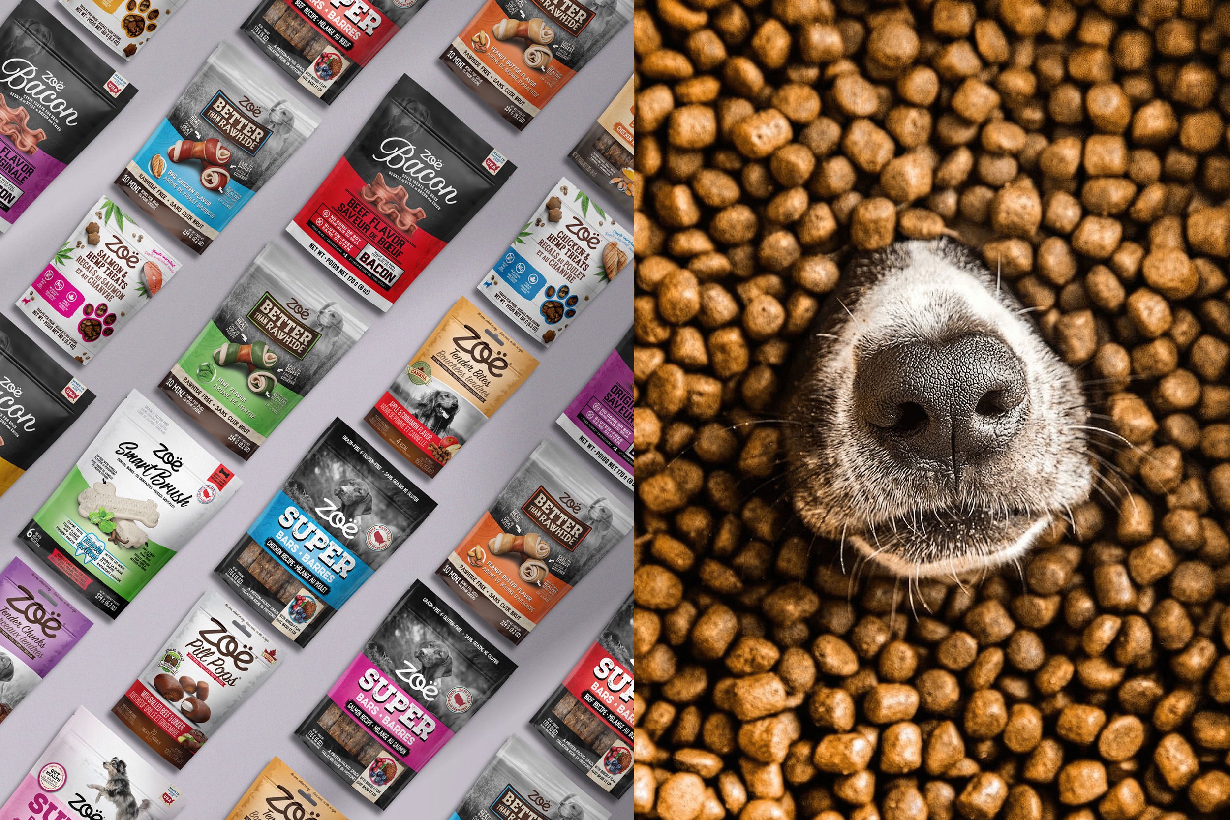 Website-ZoeforPets-dog-treats-lineup-kibble-closeup-dog-nose.jpg