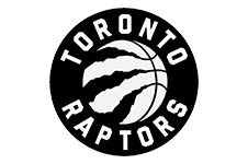 Toronto Raptors logo featuring a red basketball with claw marks and the team name.
