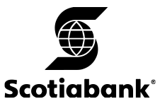 Scotiabank logo featuring the company name and its red globe icon.