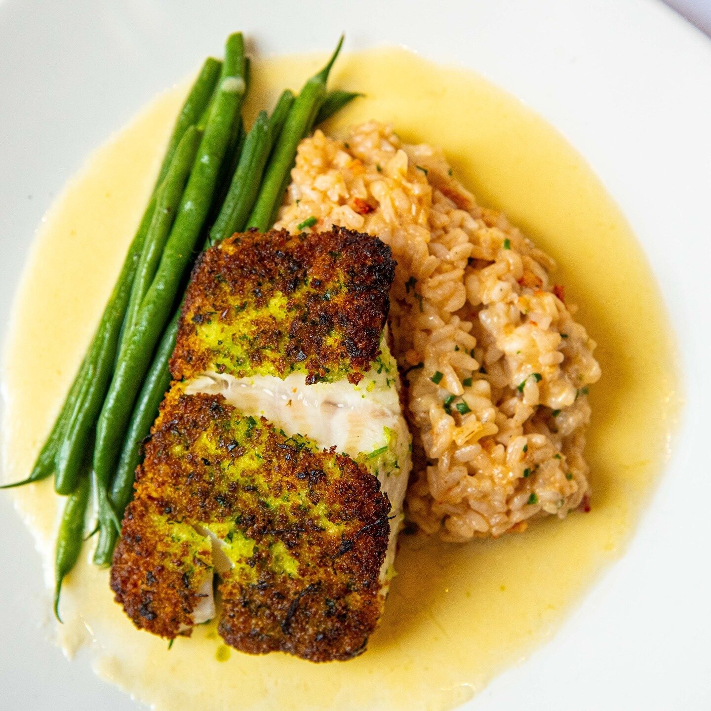 This Friday's Lenten Special is...⁠
⁠
Herb Crusted Boston Cod with Maine Lobster Risotto, Haricot Vert and Lemon Butter Sauce.⁠
⁠
Dine with us tonight, don't forget to book your reservation!⁠
⁠
#special #fishspecial #featuredfish #fishfriday #fishfry