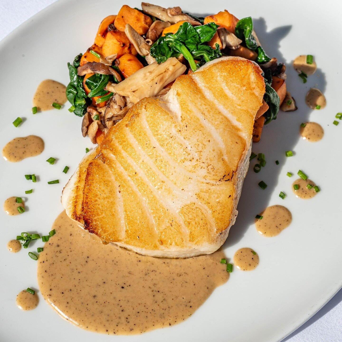 This Friday's Lenten Special is...⁠
⁠
Chilean Sea Bass with roasted sweet potatoes, wild mushrooms, saut&eacute;ed spinach, in a truffle vinaigrette!⁠
⁠
Dine with us tonight, don't forget to book your reservation!⁠
⁠
#special #fishspecial #featuredfi