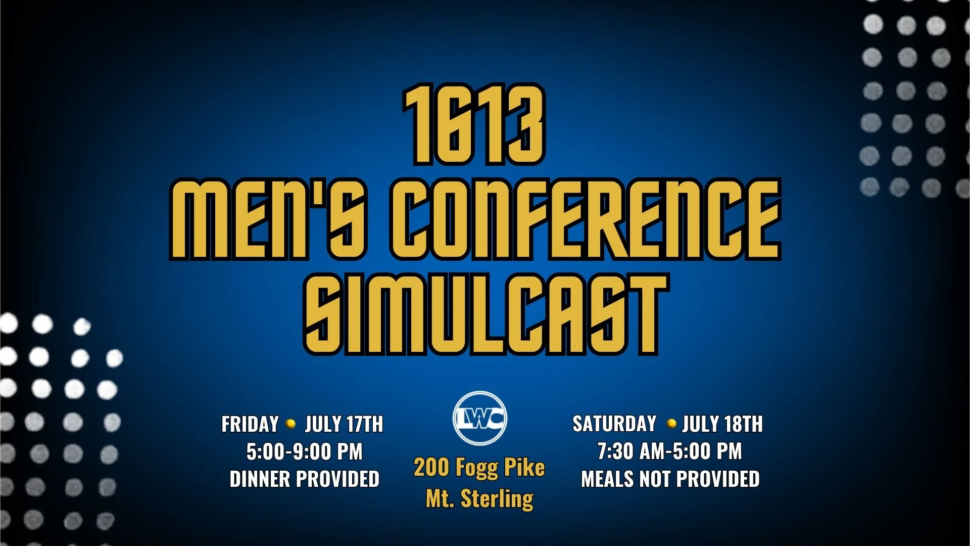 1613 Men's Conference Simulcast