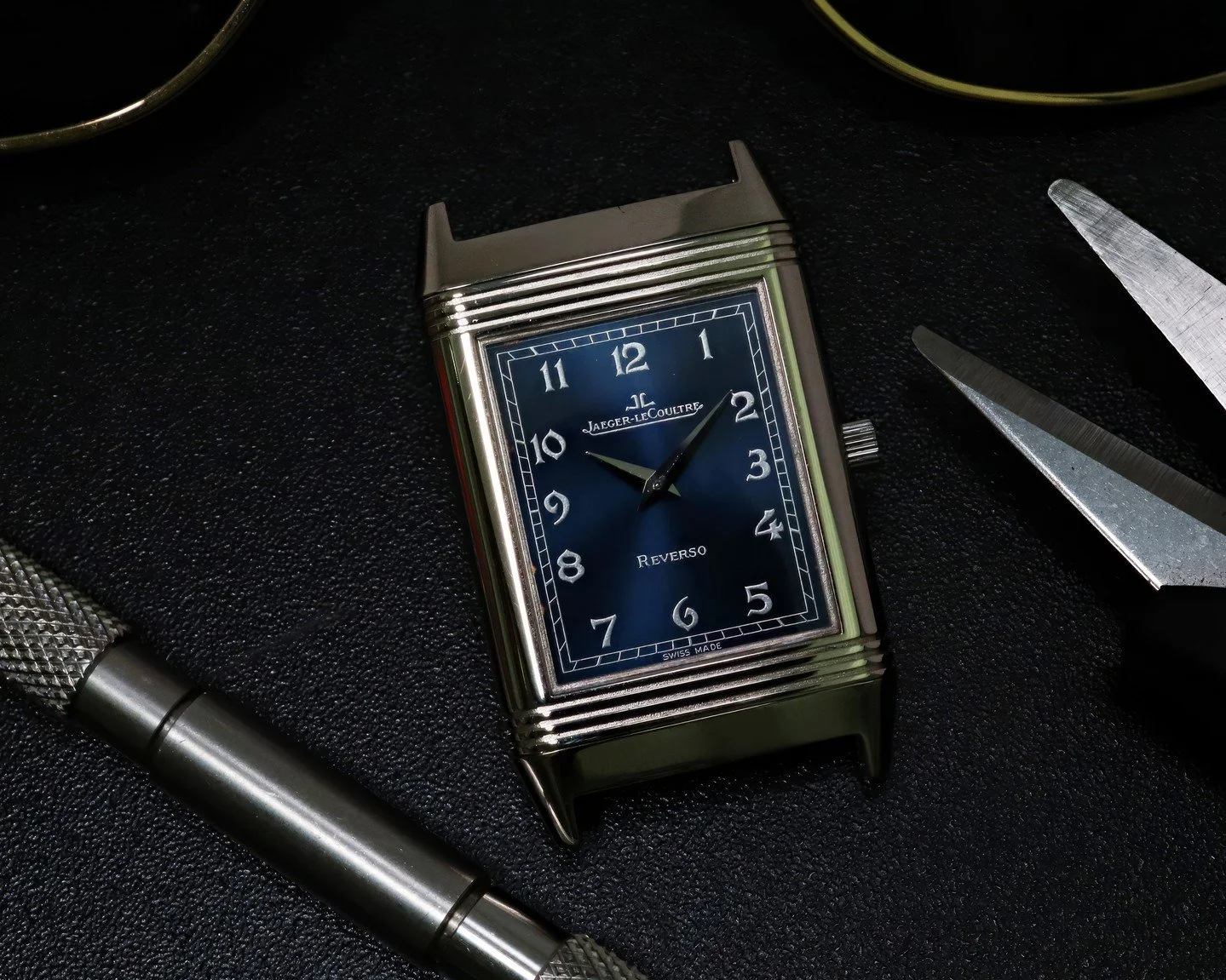 Produced to commemorate the 65th anniversary of the Reverso, this Japan-only limited edition features a glacier blue dial with a unique font set housed in a white gold case.⁠
⁠
Now sold.