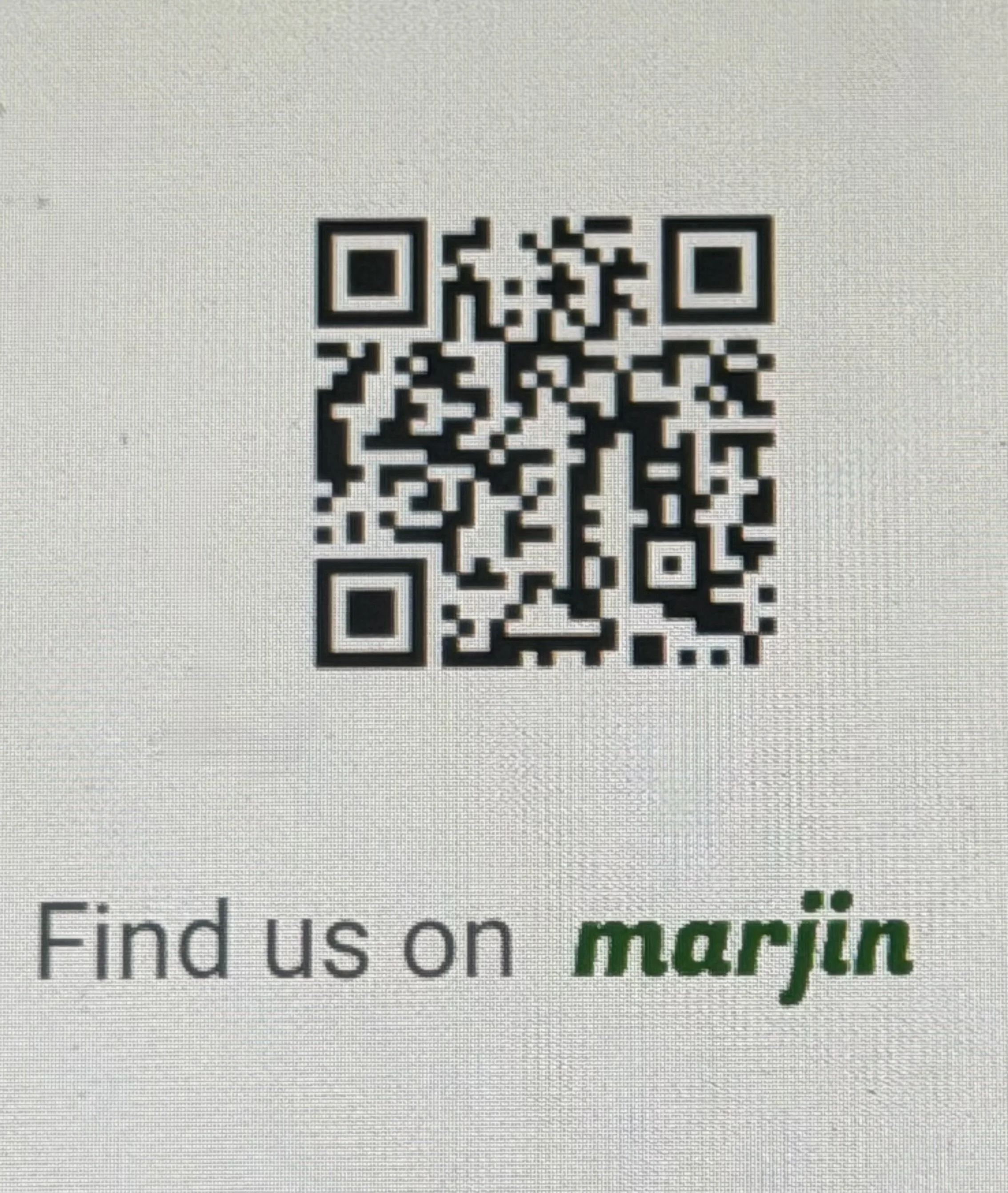 Scan the QR Code to place an order on Marjin