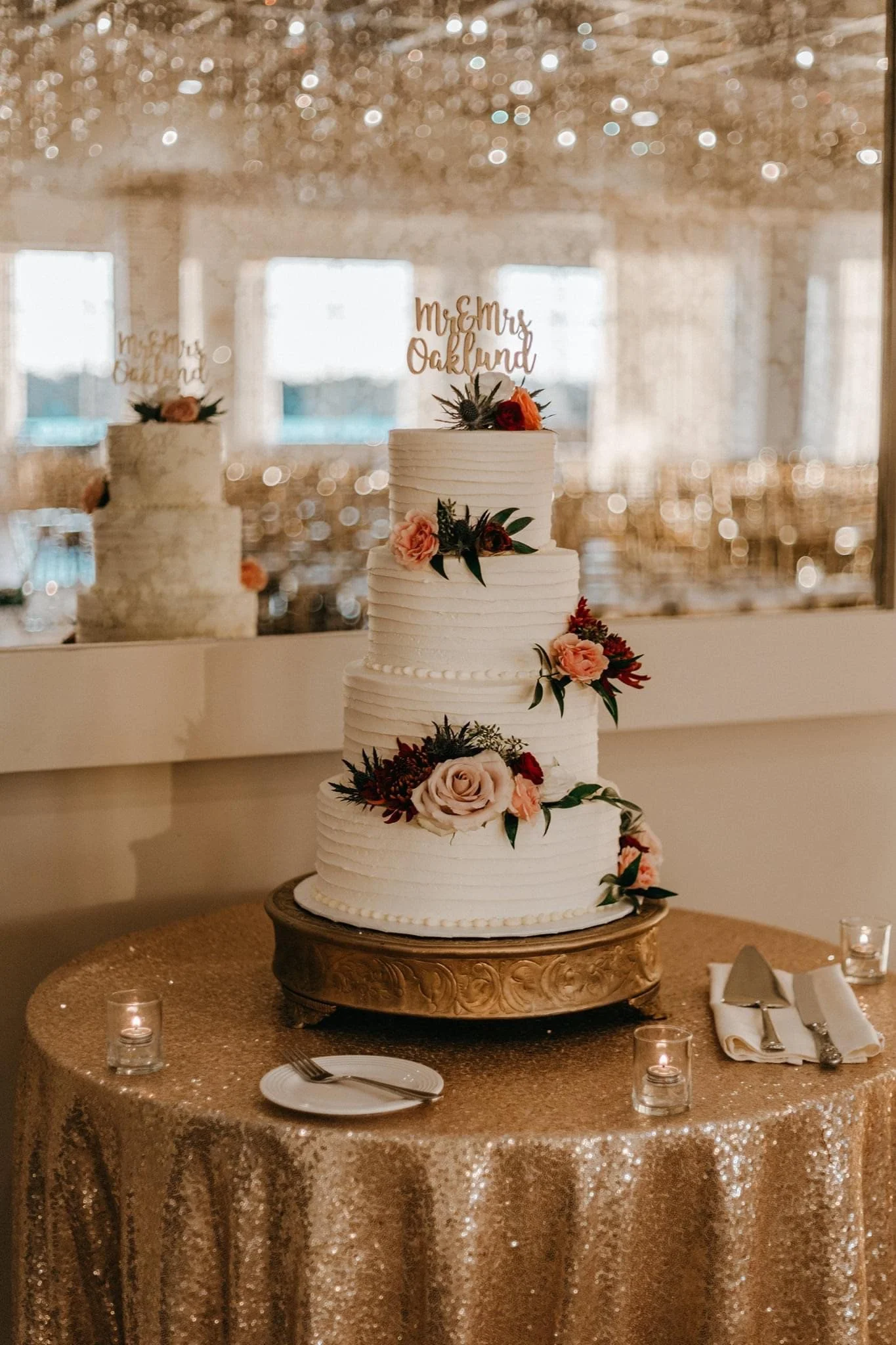 Wedding cake florals in Newport, RI