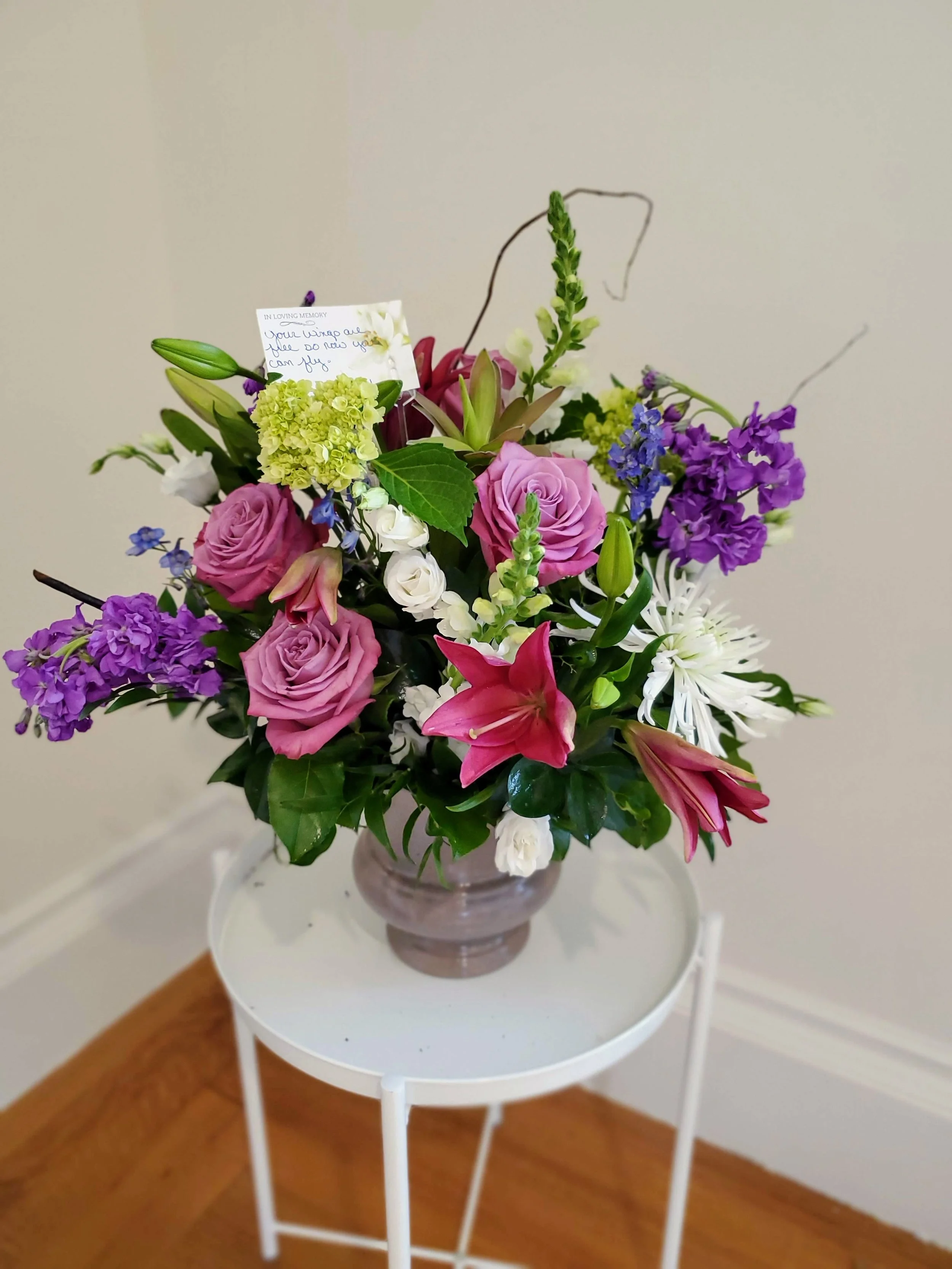 Joyous Flower Arrangement for a Final Celebration of Life - $90 to $200