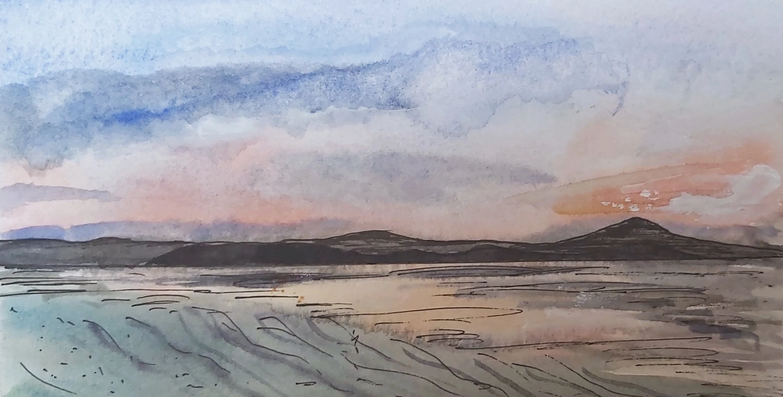 Sunset on Inch, 2020

Watercolour in Moleskine Sketchbook