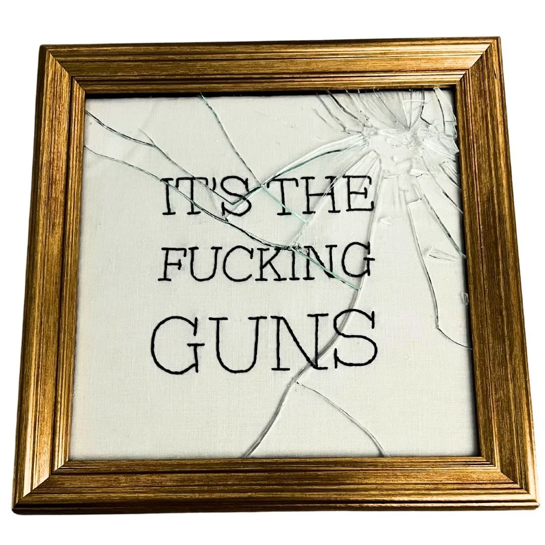 And again. 
#gunviolence #massshooting #thisisamerica #craftivism #embroidery