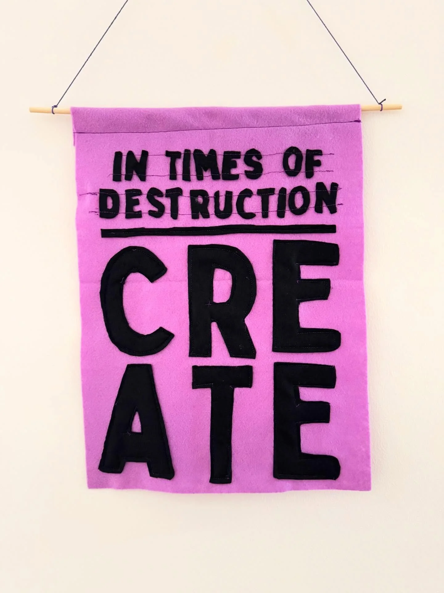 In times of destruction&hellip;CREATE. 

#embroidery #banner #craftivism
