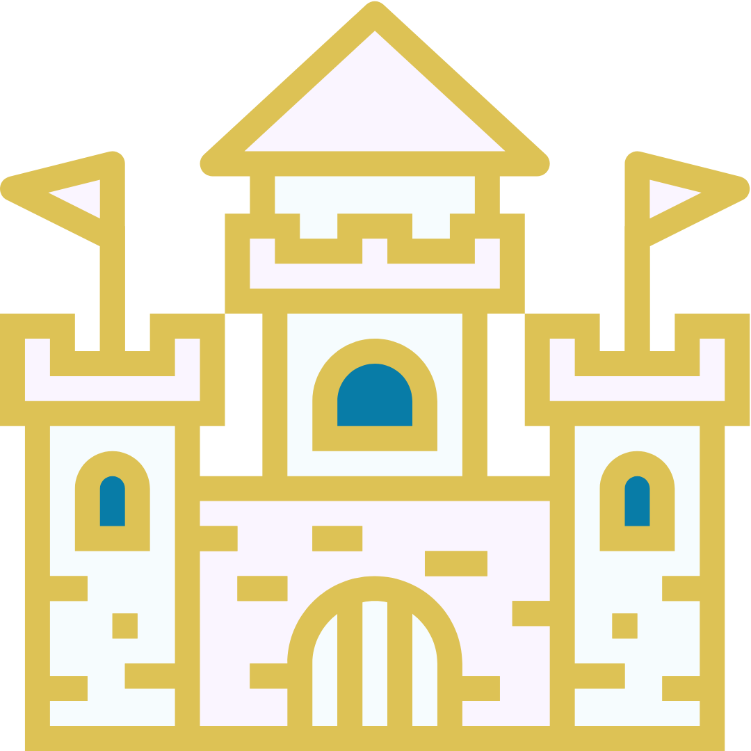 Golden and pastel castle