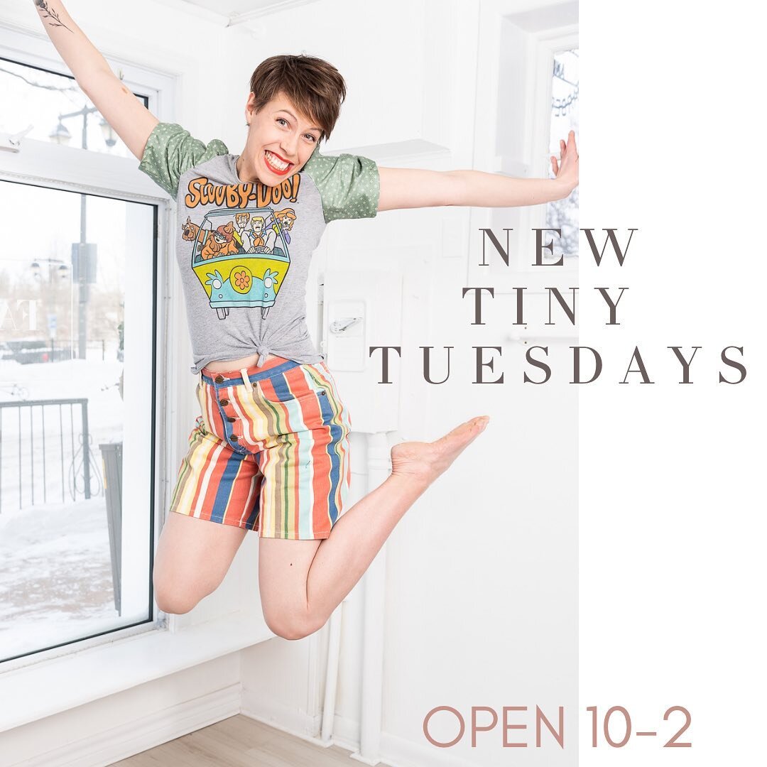 You asked for it! You got it! We are now experimenting with being open on Tuesdays!! Whoot! 
Tiny Tuesdays 10-2! If that&rsquo;s not enough alliteration&hellip;
Give me a T for Terrific! 

Patrice is there, we have new puffsleeve upcycles in so go do