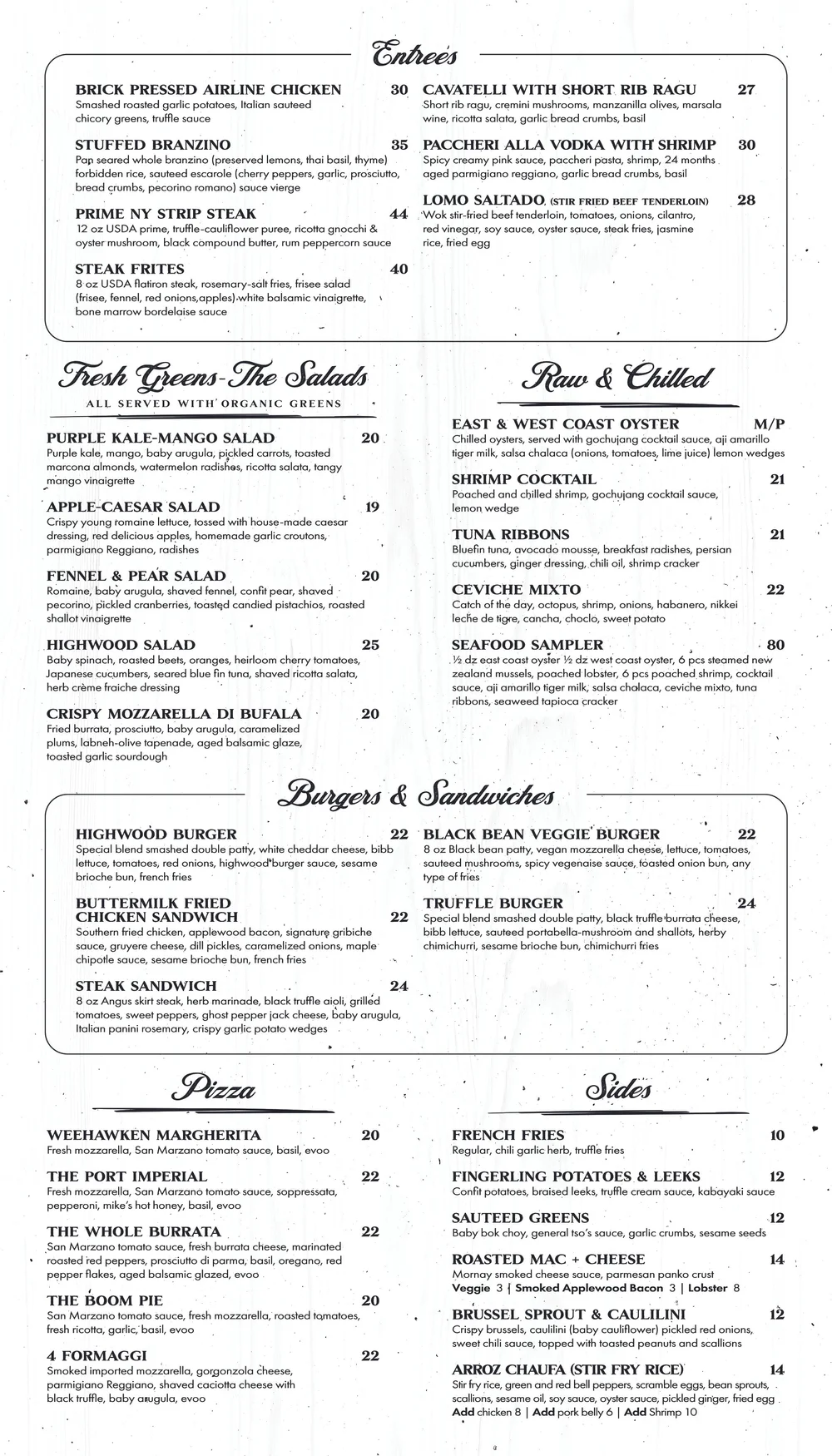 FALL MENU - NEW!! — The Highwood