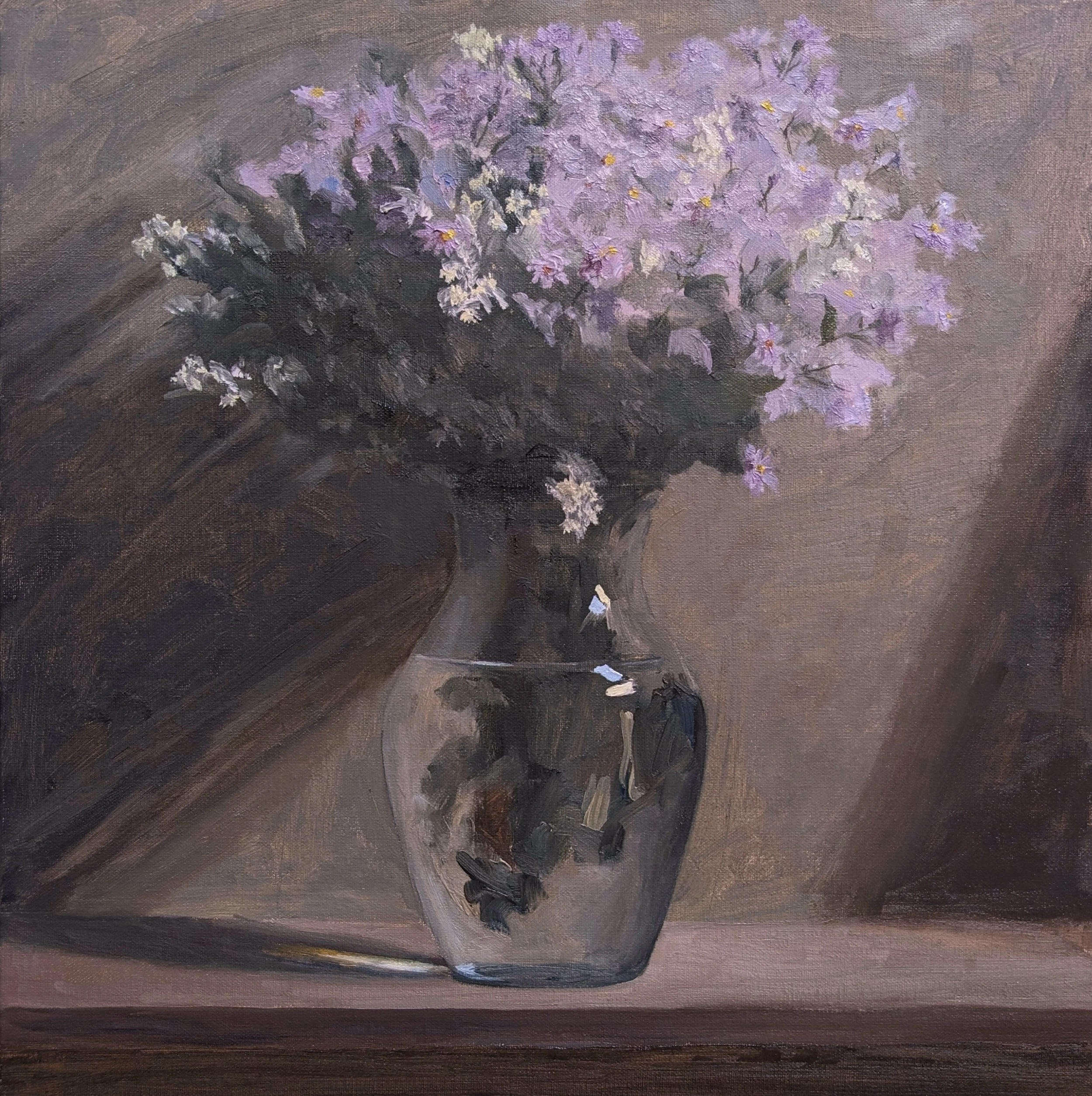 Wild Asters, 
Oil on Linen,
14'' x 14''
2024. Available