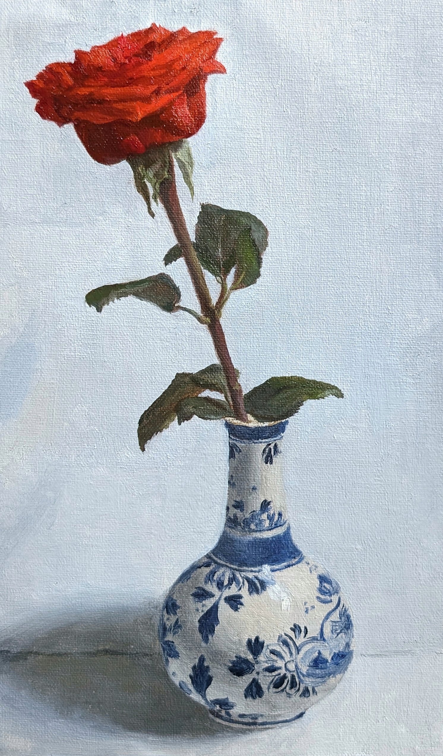 Rose in Holland Vase,
Oil on Panel,
9'' x 7''
2024.
