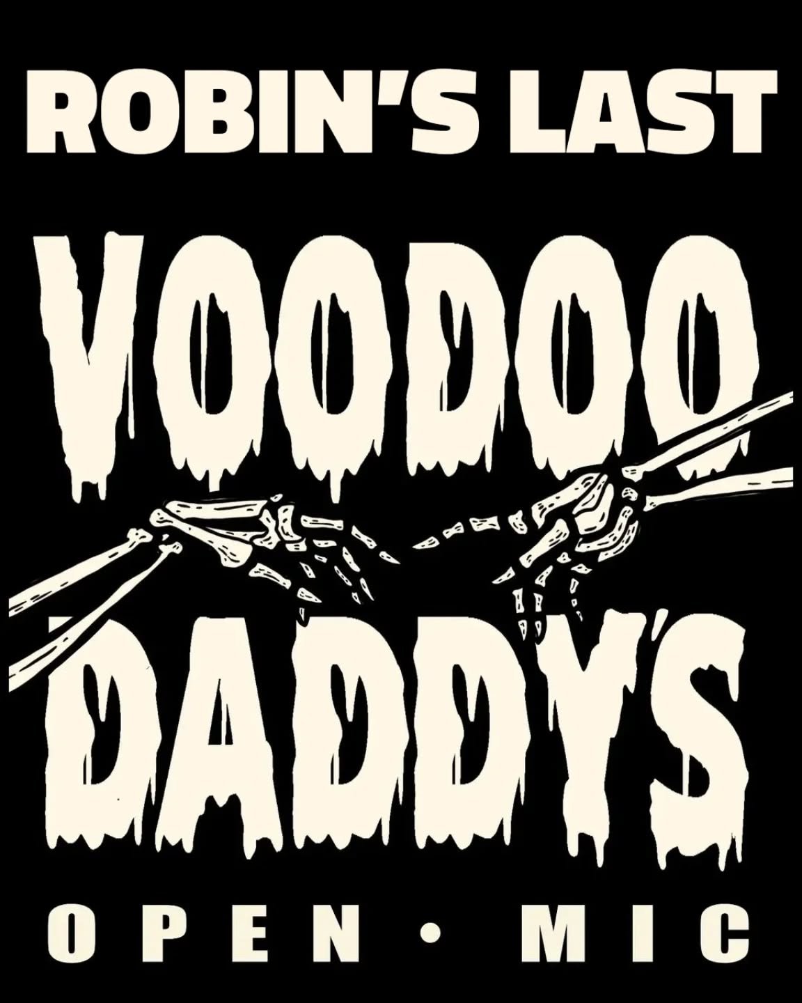 ROBIN'S LAST VOODOO DADDY'S OPEN MIC

It's been a wonderful 6 years, but I'm off to play pastures new. I started this open mic on Timberhill back pre COVID, and am so proud of how far it's come. I've seen wonderful musicians, brilliant artists, made 