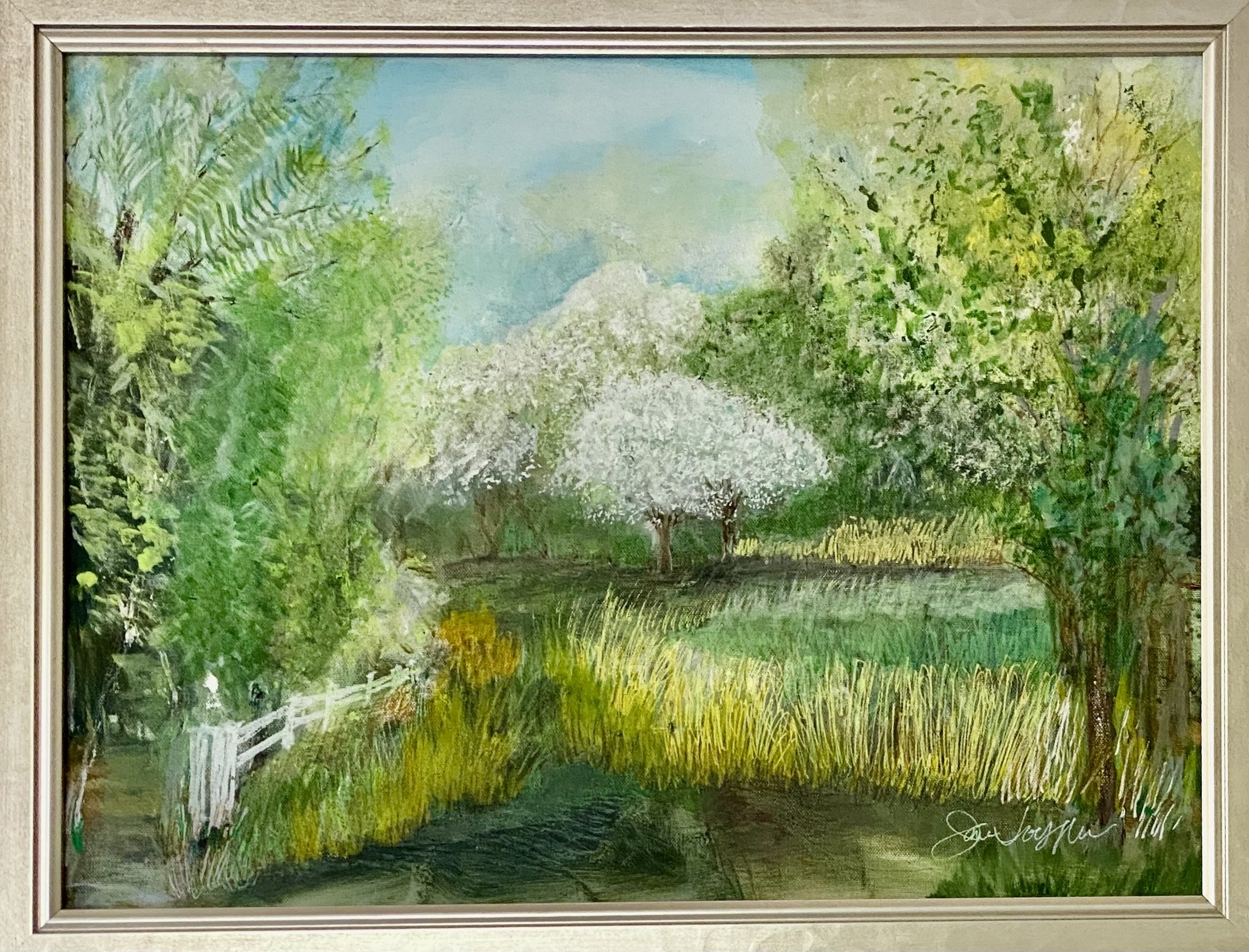 "Pastoral Landscape," 2023 (Acrylic, 24"x18") Framed [In private collection]