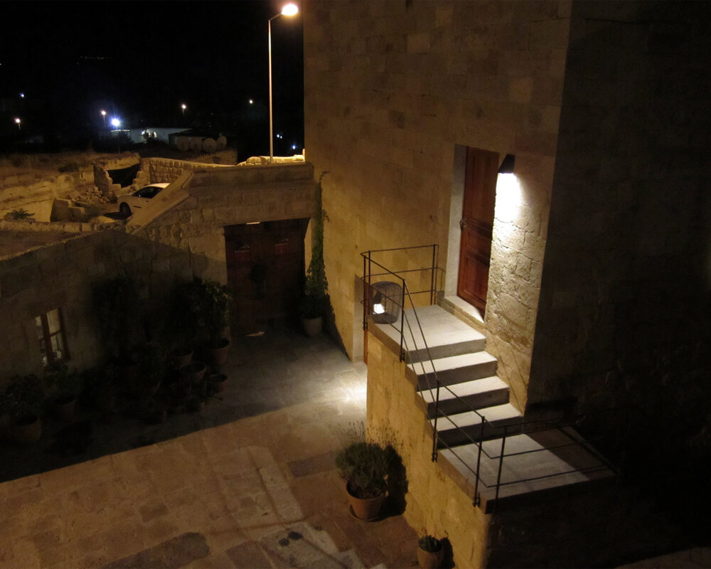 HOTEL - Entrance to our Room #1 at night