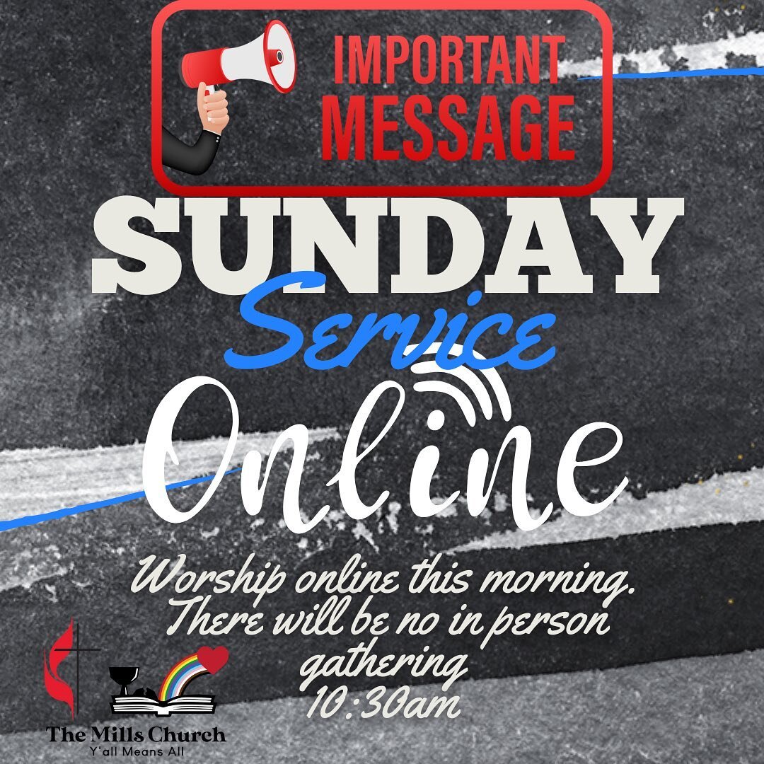 ATTENTION: Because our heat is not working in the building we will meet ONLINE ONLY this morning.  There will be no in person worship. Please plan to join us at 10:30 on Facebook, YouTube or Twitch!