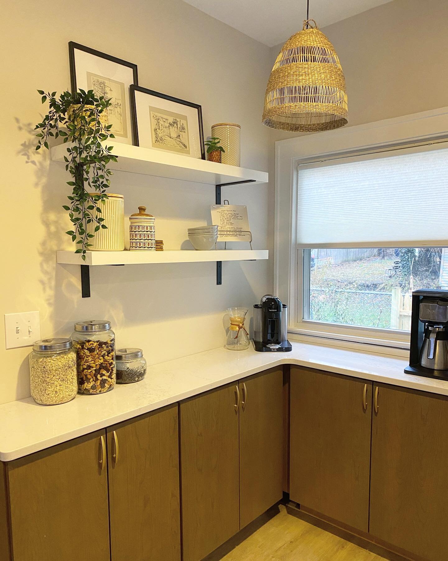 The coffee bar transformation in the Guilford house is one of my favorites!