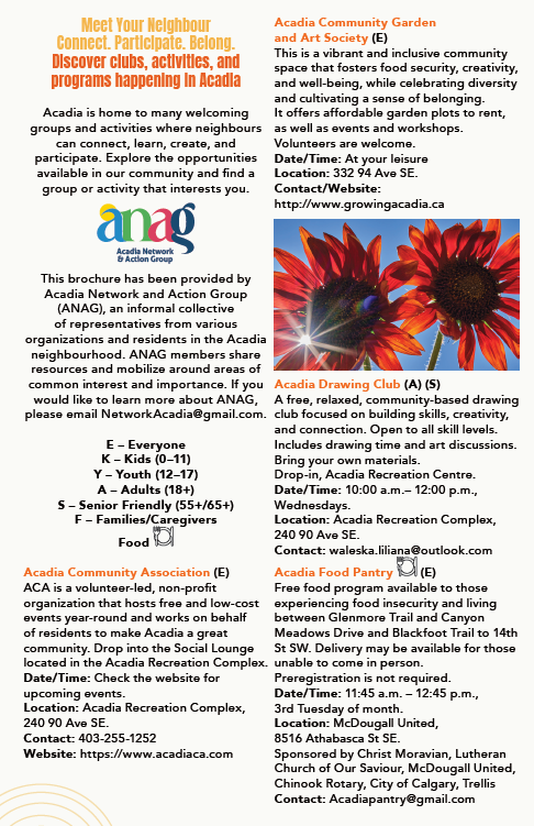 Meet Your Neighbour: Discover clubs, activities, and programs happening in Acadia