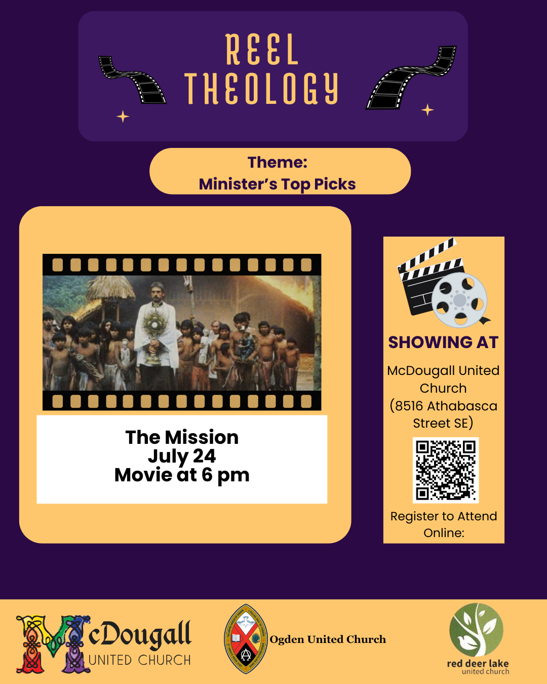 Reel Theology July 24: The Mission at 6 pm