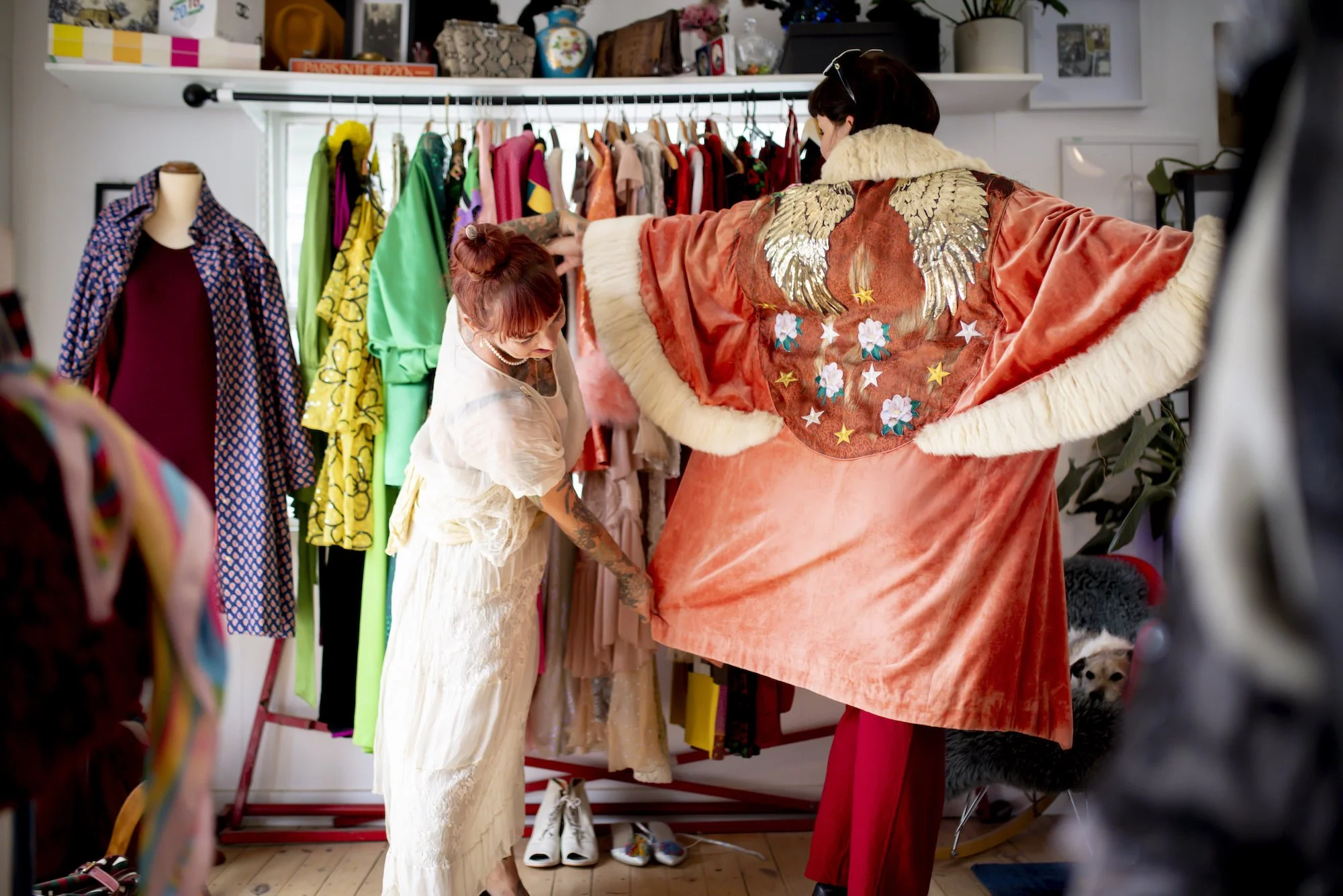 Inside Vintage Liberation pre loved clothing store at Country Lane