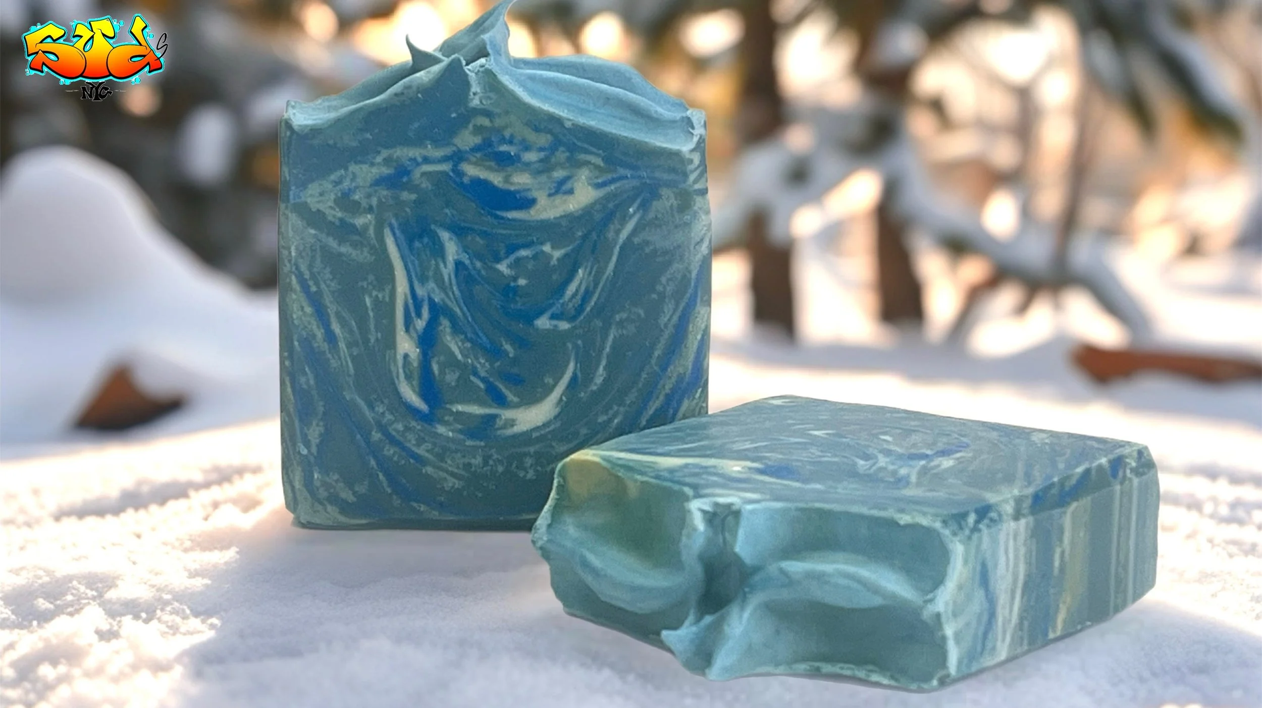 Blue Icicle winter soap