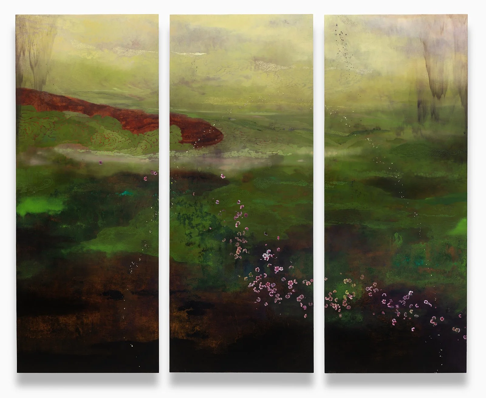 The Protecting Veil, 2026
oil on wood panel
60 x72 inches overall; 60 x 24 inches each panel