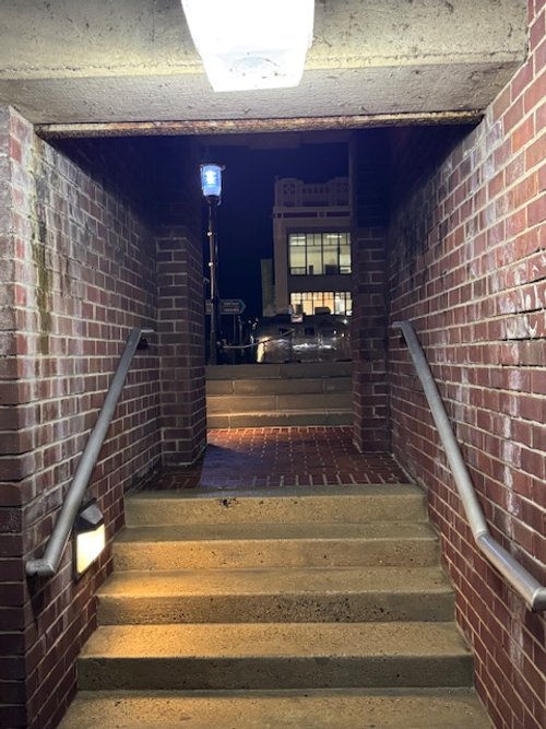 staircase after pressure washing